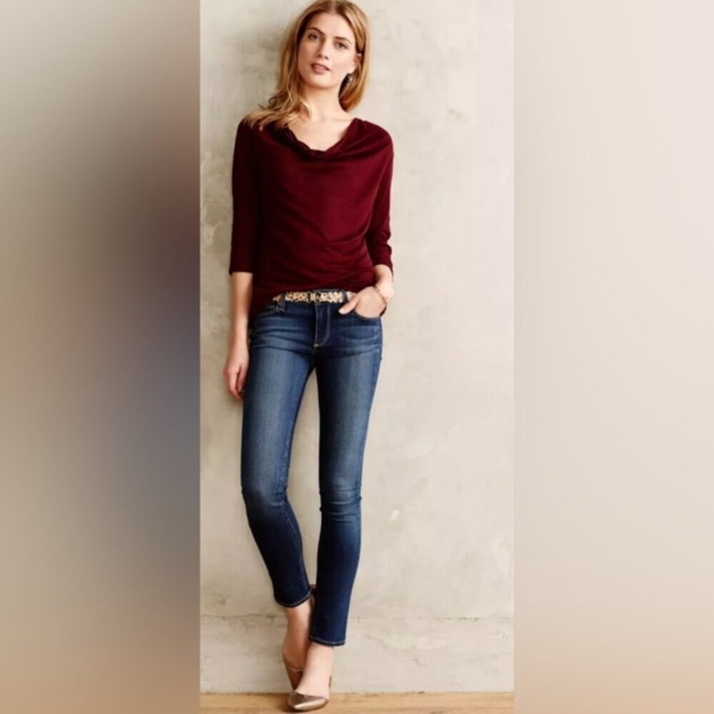 PAIGE SKYLINE SKINNY Jeans Low Rise RAYON COTTON POLY SPANDEX Size 25